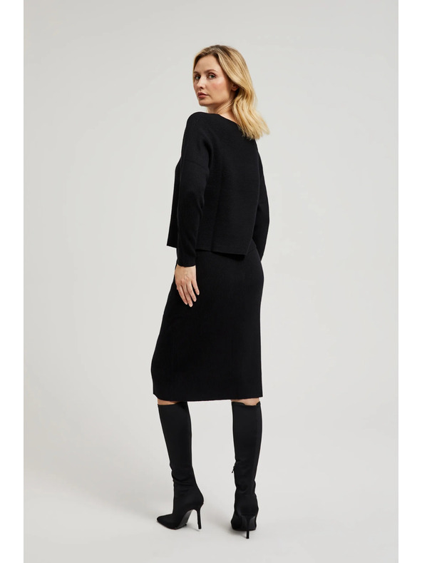 Moodo Pletená černá tužková sukně Moodo