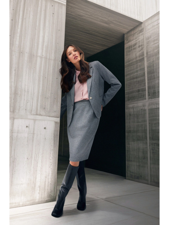 Moodo Elegantní tužková sukně šedá Moodo