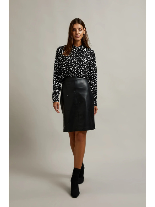 Moodo Voskovaná tužková sukně černá Moodo