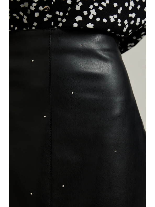 Moodo Voskovaná tužková sukně černá Moodo