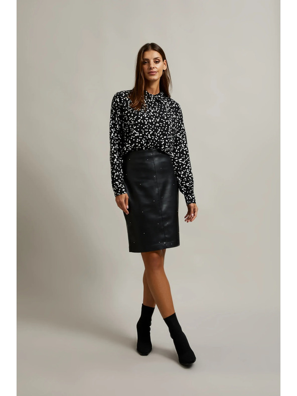 Moodo Voskovaná tužková sukně černá Moodo