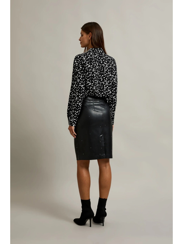 Moodo Voskovaná tužková sukně černá Moodo