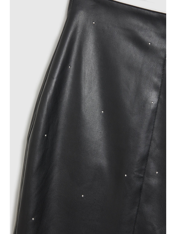 Moodo Voskovaná tužková sukně černá Moodo