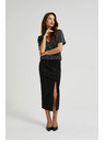 Moodo Midi sukně s rozparkem černá Moodo