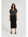 Moodo Midi sukně s rozparkem černá Moodo