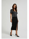 Moodo Midi sukně s rozparkem černá Moodo