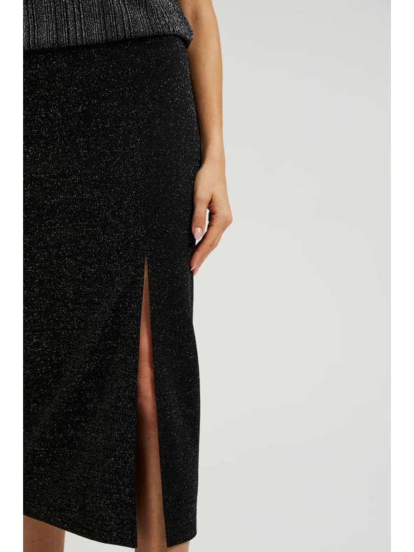 Moodo Midi sukně s rozparkem černá Moodo