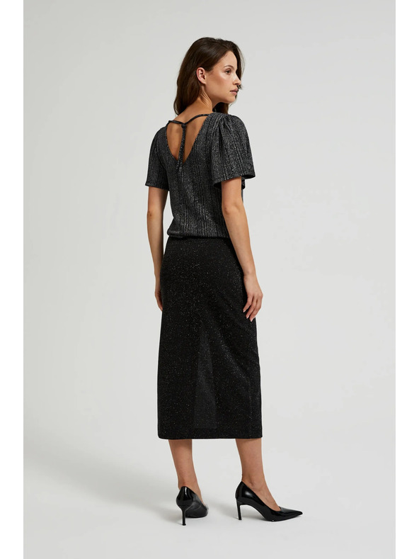 Moodo Midi sukně s rozparkem černá Moodo