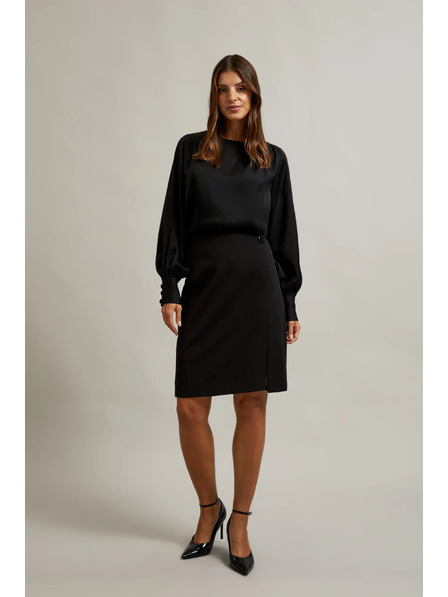 Moodo Tužková sukně s ozdobným knoflíkem černá Moodo