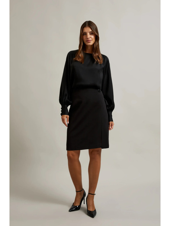 Moodo Tužková sukně s ozdobným knoflíkem černá Moodo