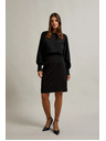 Moodo Tužková sukně s ozdobným knoflíkem černá Moodo