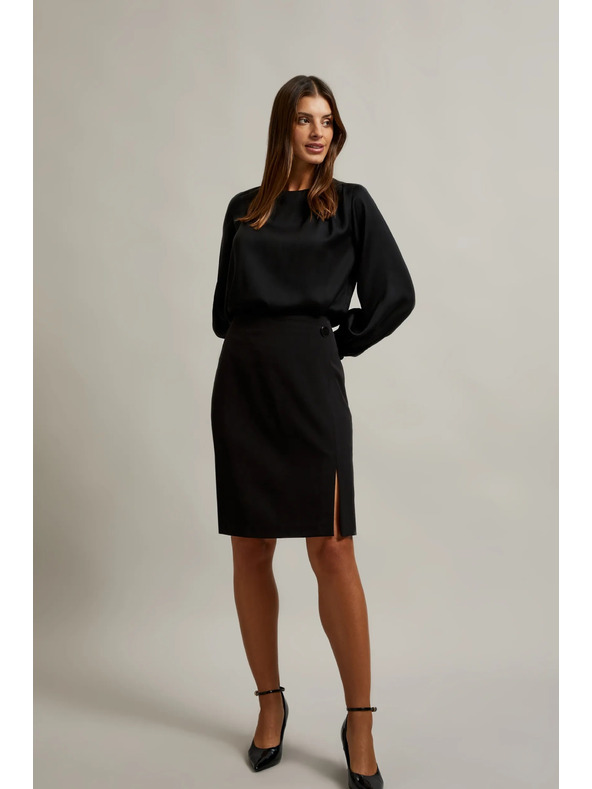 Moodo Tužková sukně s ozdobným knoflíkem černá Moodo