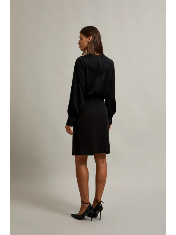 Moodo Tužková sukně s ozdobným knoflíkem černá Moodo