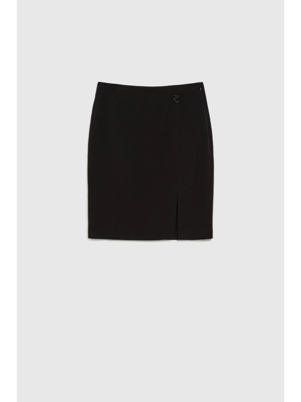 Moodo Tužková sukně s ozdobným knoflíkem černá Moodo