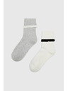 Moodo 2 pack dlouhých ponožek šedá bílá Moodo