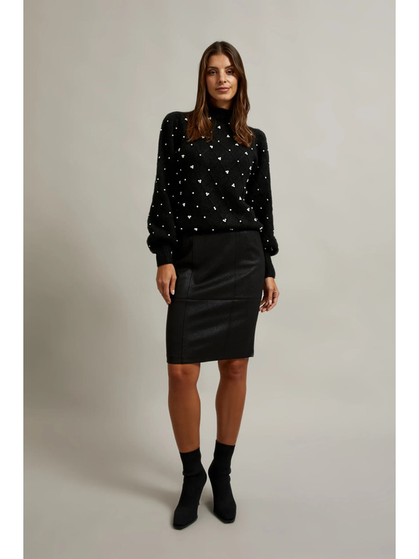 Moodo Svetr zdobený korálky černý Moodo