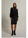 Moodo Svetr zdobený korálky černý Moodo