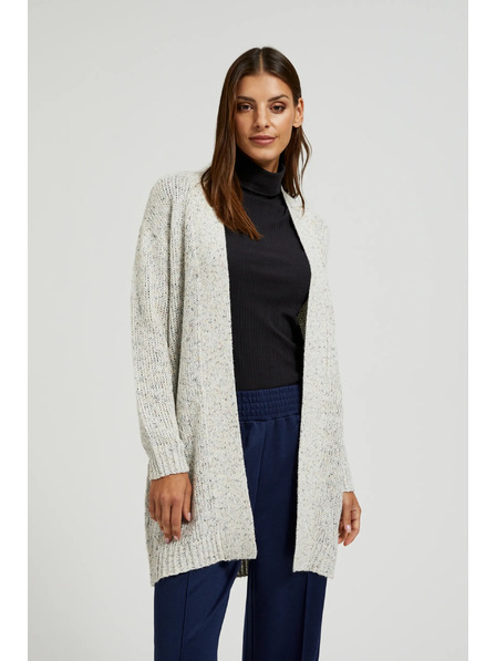 Moodo Béžový kardigan délky po polovinu stehna Moodo