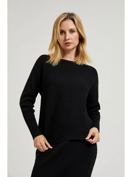 Moodo Černý svetr netopýří střih Moodo