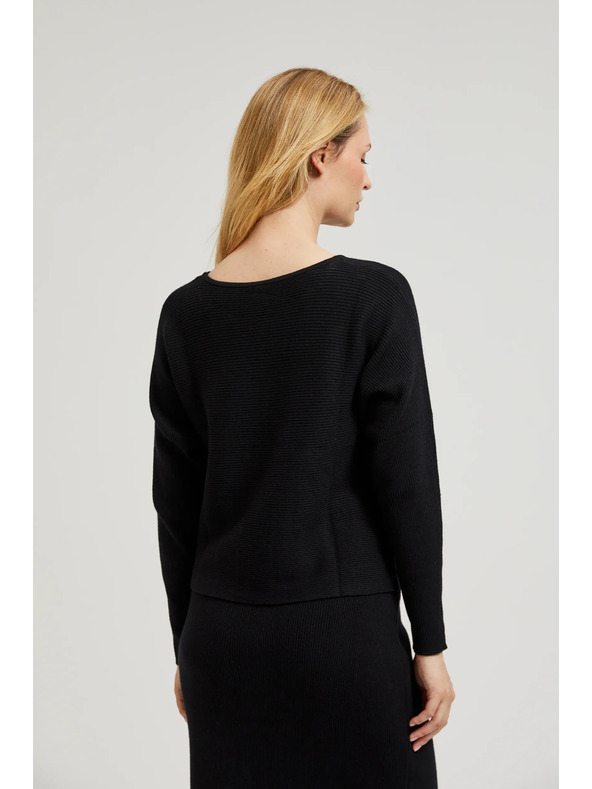 Moodo Černý svetr netopýří střih Moodo