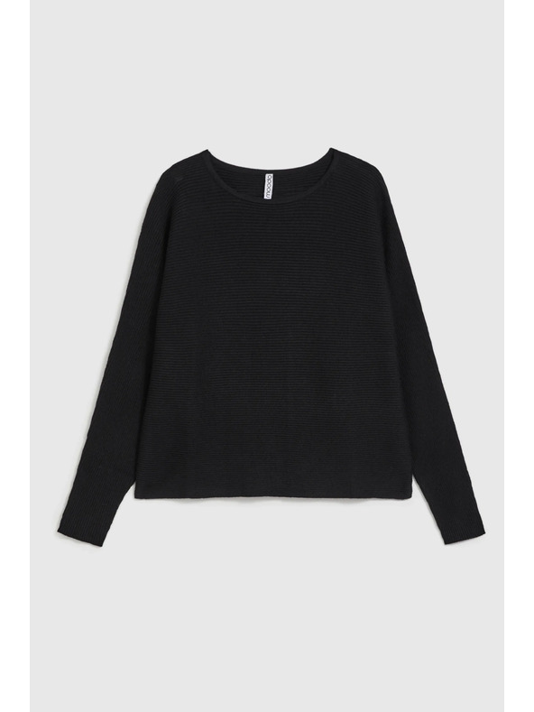 Moodo Černý svetr netopýří střih Moodo