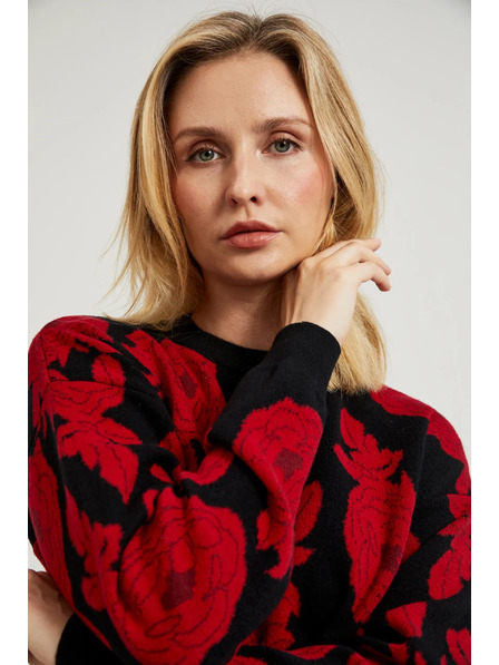 Moodo Černý svetr s potiskem Moodo