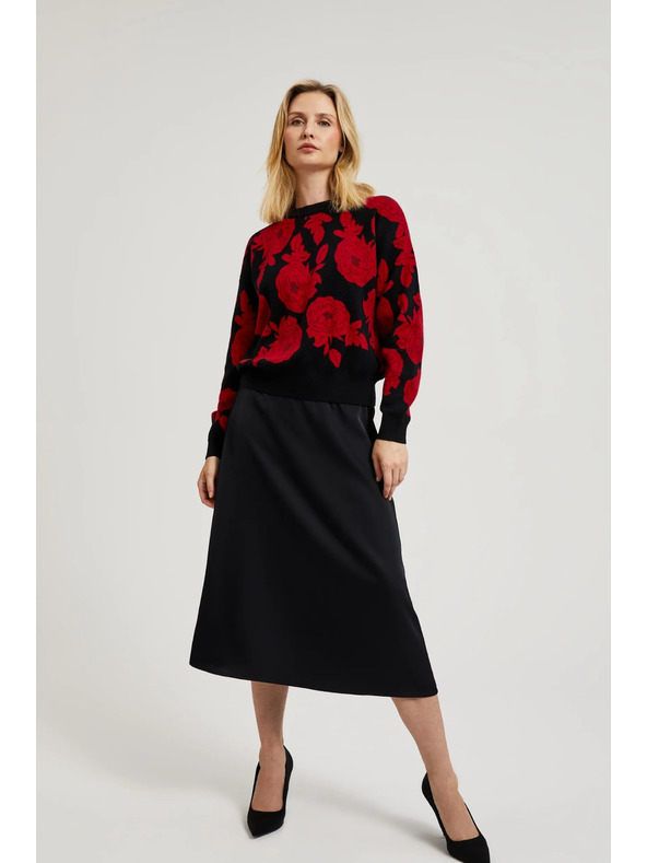 Moodo Černý svetr s potiskem Moodo