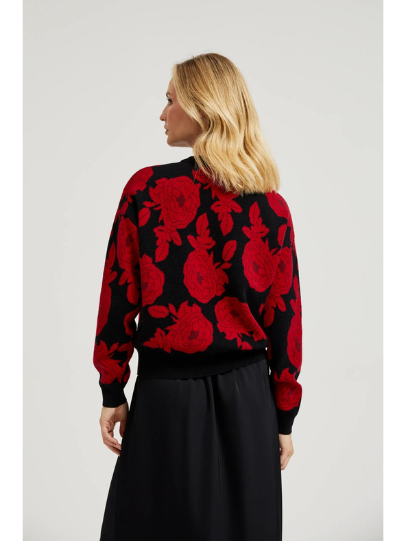 Moodo Černý svetr s potiskem Moodo