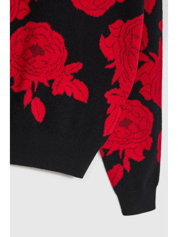 Moodo Černý svetr s potiskem Moodo