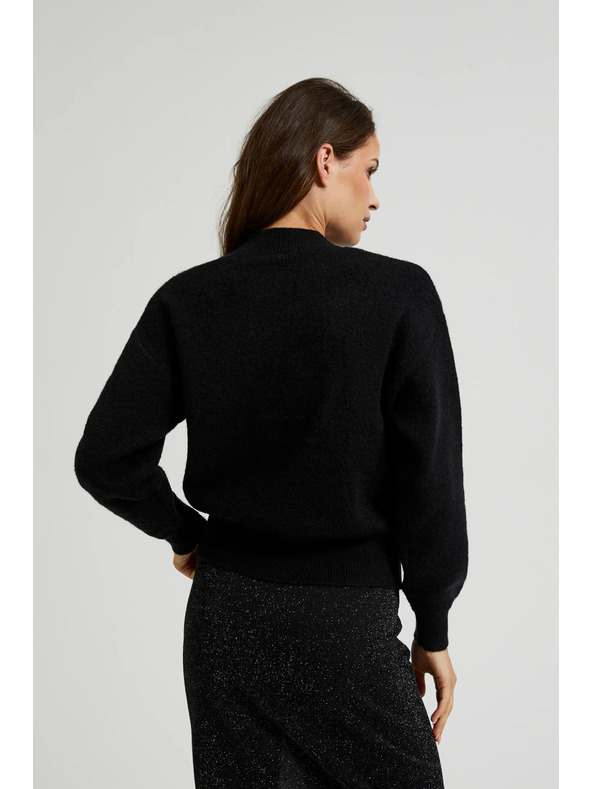 Moodo Černý kardigan zdobený korálky Moodo