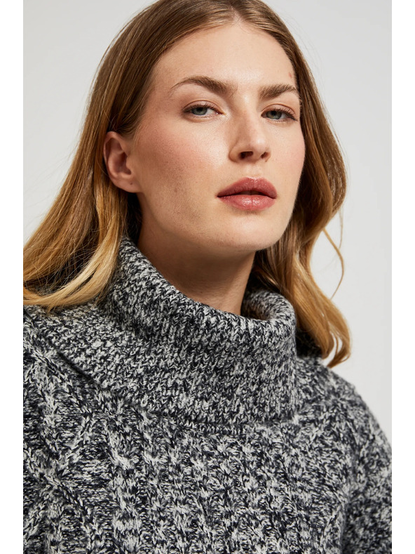 Moodo Svetr s tlustým límcem černý Moodo