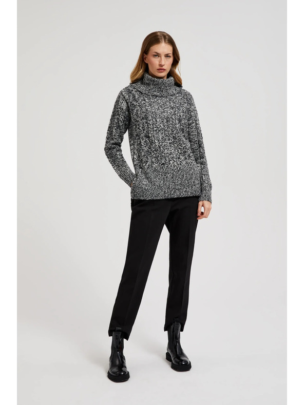 Moodo Svetr s tlustým límcem černý Moodo