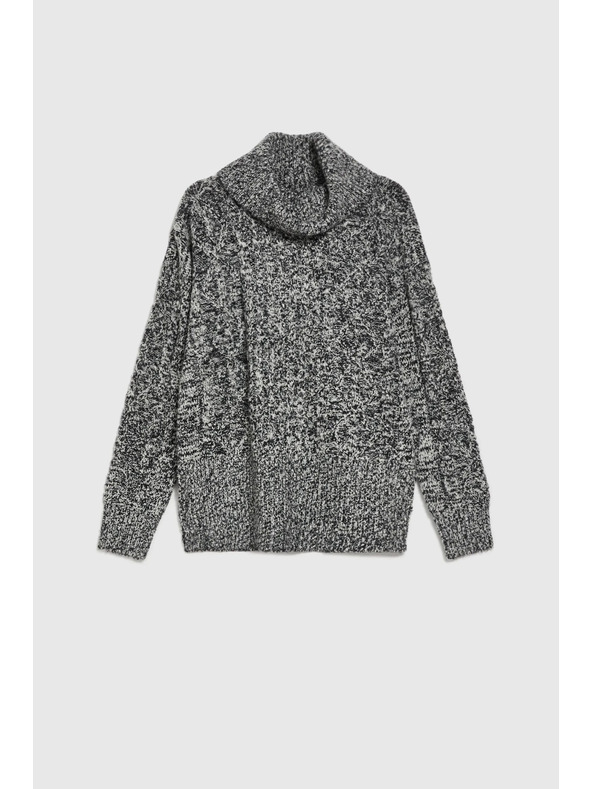 Moodo Svetr s tlustým límcem černý Moodo