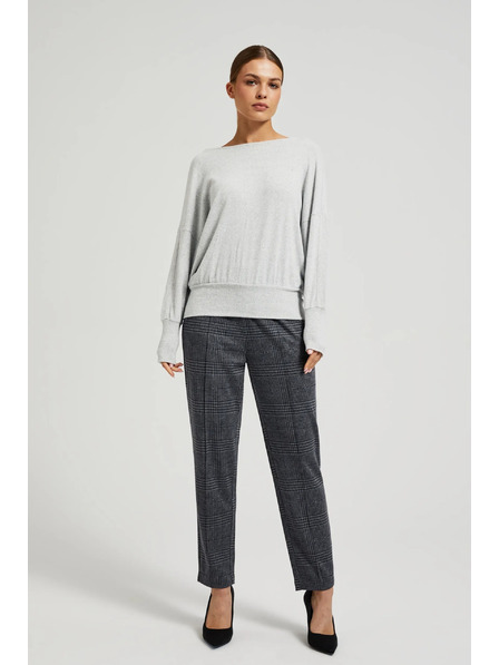 Moodo Hladký svetr s dlouhými rukávy šedý Moodo