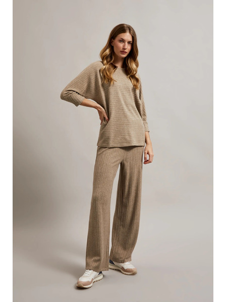 Moodo Svetr zdobený metalickou nití béžový Moodo