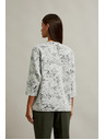 Moodo Svetr s květinovým vzorem a 3/4 rukávy bílý Moodo