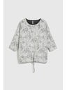 Moodo Svetr s květinovým vzorem a 3/4 rukávy bílý Moodo