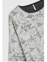 Moodo Svetr s květinovým vzorem a 3/4 rukávy bílý Moodo