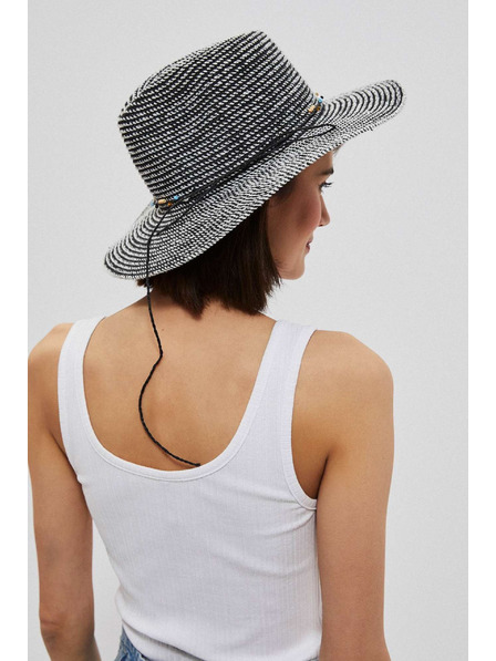 Moodo Slaměný klobouk s ozdobnou stuhou Moodo