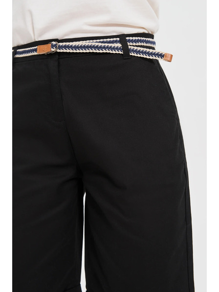 Moodo Bavlněné šortky s páskem černé Moodo