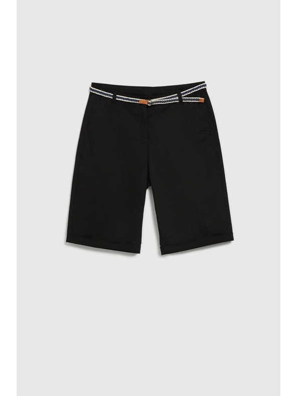 Moodo Bavlněné šortky s páskem černé Moodo