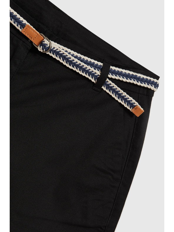 Moodo Bavlněné šortky s páskem černé Moodo