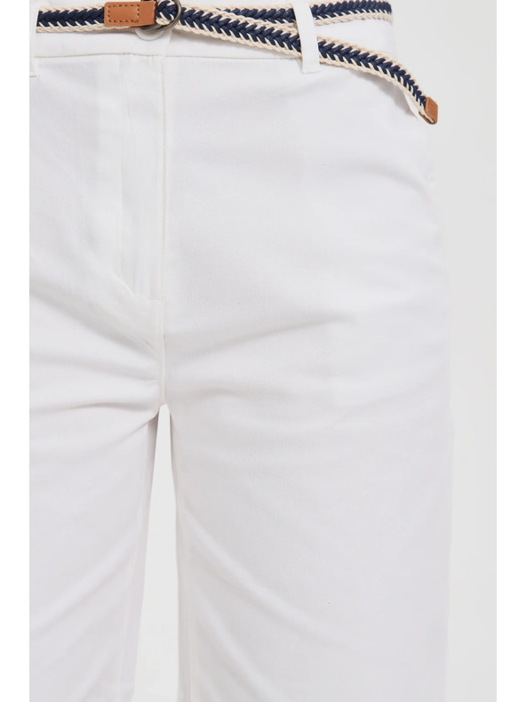 Moodo Bavlněné šortky s páskem bílé Moodo