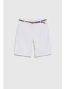 Moodo Bavlněné šortky s páskem bílé Moodo