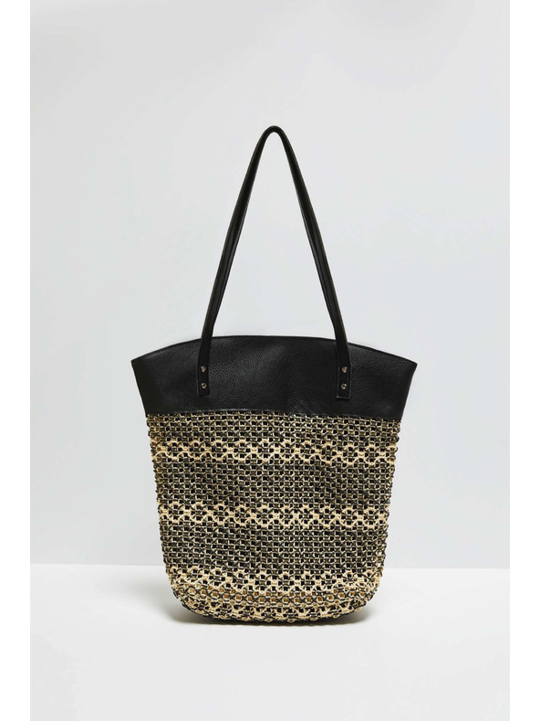 Moodo Pletená taška přes rameno černá Moodo