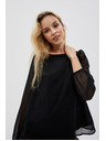 Moodo Černá dámská halenka s nabíranými rukávy Moodo