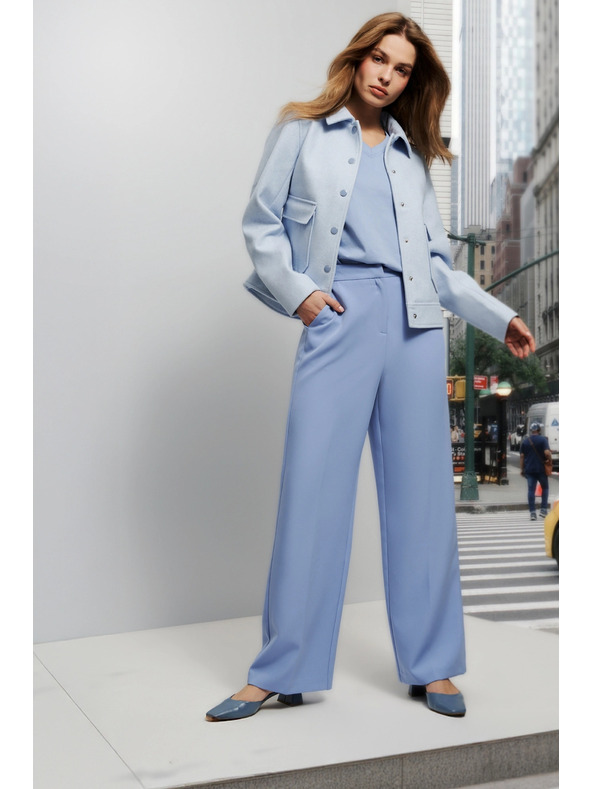 Moodo Modré dámské kalhoty Moodo