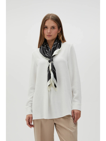 Moodo Bílo-černý dámský vzorovaný šátek Moodo