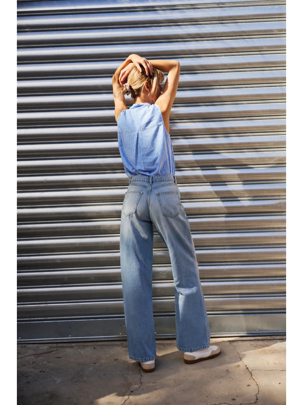 Moodo Modré dámské roztrhané džíny Moodo