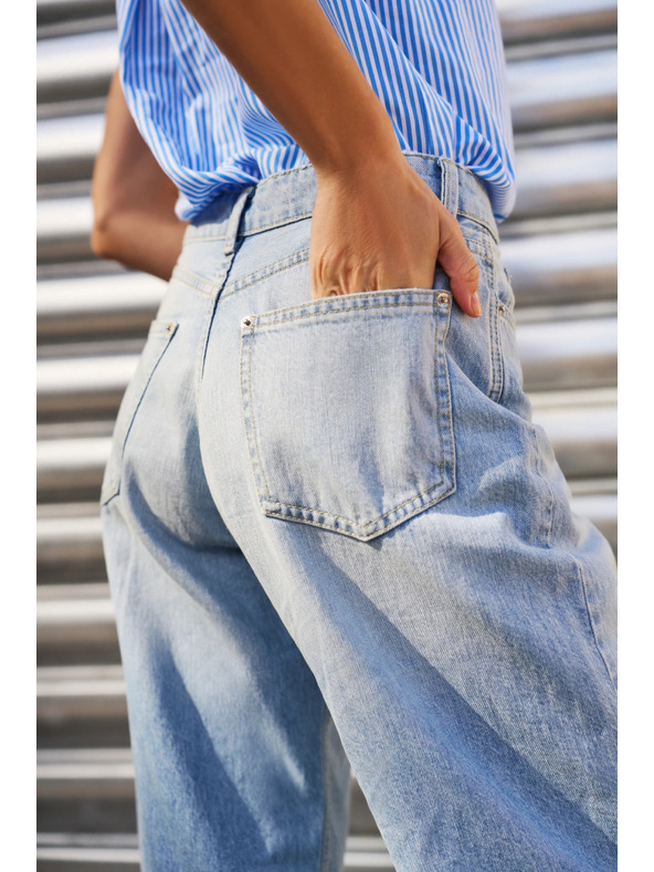 Moodo Modré dámské roztrhané džíny Moodo